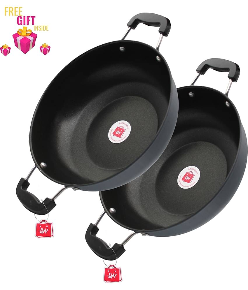LAZYWINDOW Non-stick Non-Stick Deep Kadhai 0.3 mm ( 3 ) L