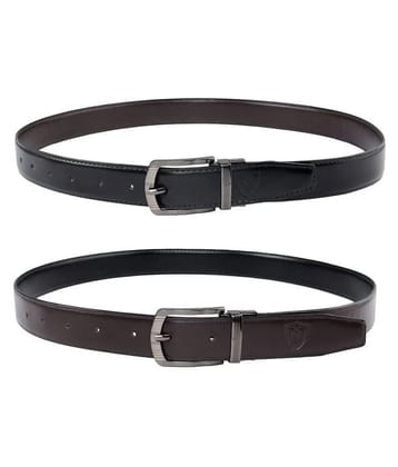Keviv Black Leather Formal Belt - Free Size