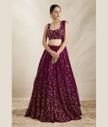 A TO Z CART Women Silk Flared Semi Stitched Lehenga Choli ( Blue )
