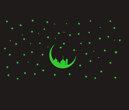 DreamKraft Glow in The Dark Decorative Radium Vinyl Cartoon Sticker (Green, 20 cm X 17 cm)