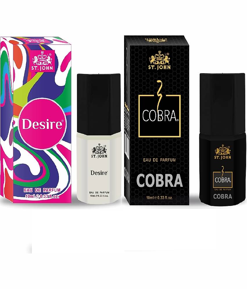 ST.JOHN Cobra Desire & Cobra Pocket Perfume For Men 10ml Each (20ml)- Pack of 2