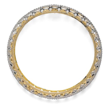 Gold-Plated White AD Studded Bangles