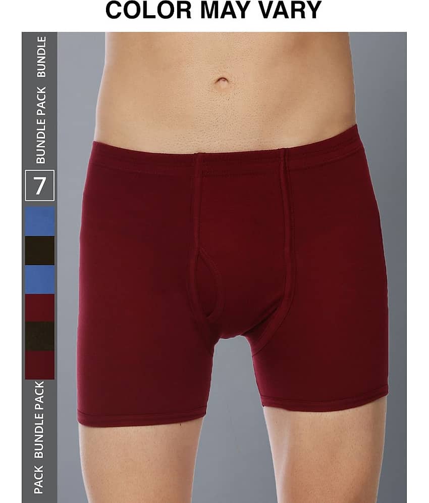 Dollar Lehar Mens Combed Cotton Trunk - Pack of 7 - (Colour May Vary)