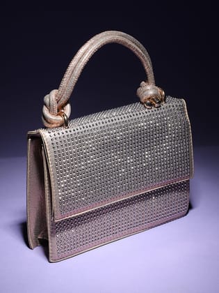 Studded Rope Handbag - Beige-Handheld Bag