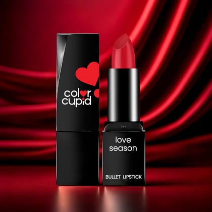Color Cupid Sunset Crimson Velvety Bullet Lipstick Transfer proof & Smudge Proof, With Hyaluronic Acid & Jojoba Oil - 4.1g