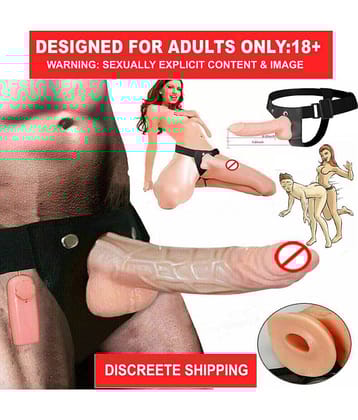 kamahouse 7 inch Big Hollow Strap On Dildo with Vibration and belt Female Sex Toy