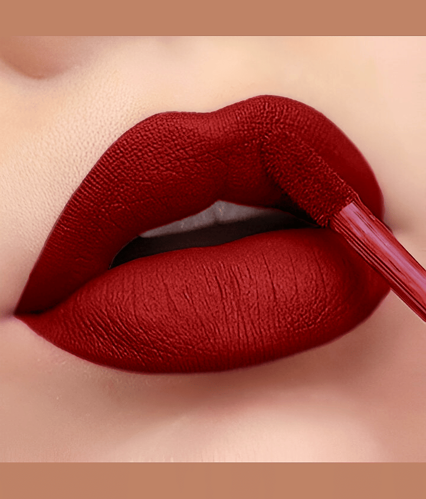 BELLABLOOM Dark Red Liquid Matte Lipstick Shade, 5ml (Pack of 1)
