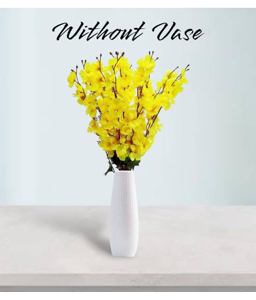 REAL PBR - Yellow Cherry Blossom Artificial Flower ( Pack of 1 )