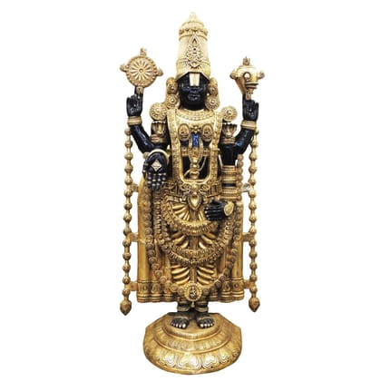 Heavy Brass Tirupati Balaji Idol for Mandir, Height : 70 Inch (BSMAS1760 G)