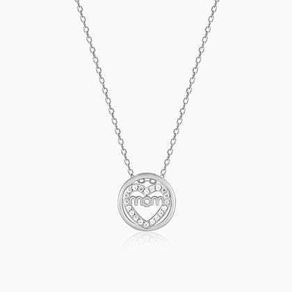 Silver Heart MOM Necklace
