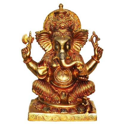 Brass Showpiece Ganesh Idol Statue (BSMAS492 B)