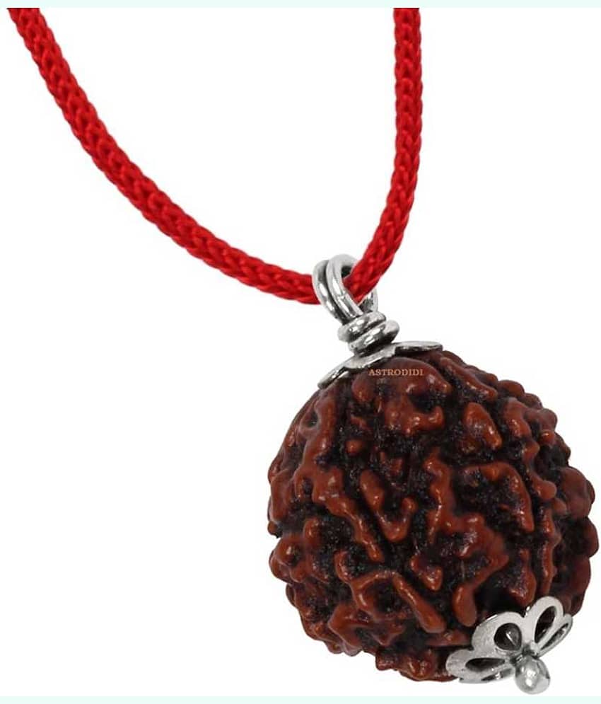 Astrodidi 5 Mukhi Rudraksha Silver Pendant With Lab Certificate