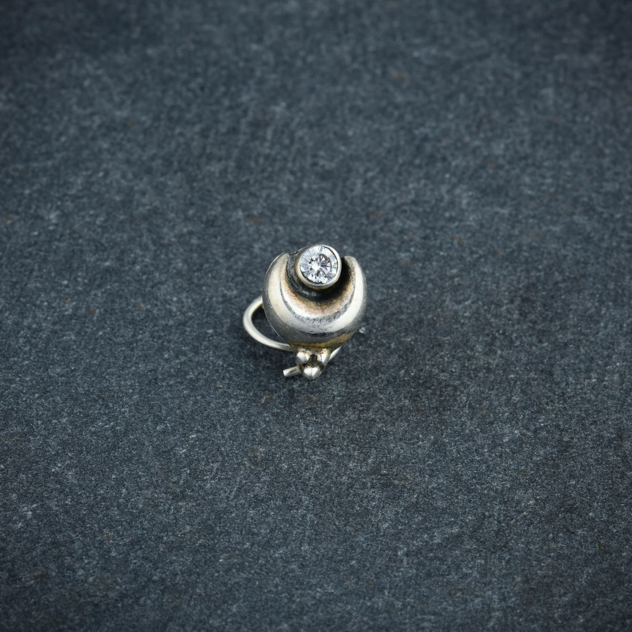 Antique Crystal Silver Nose Pin