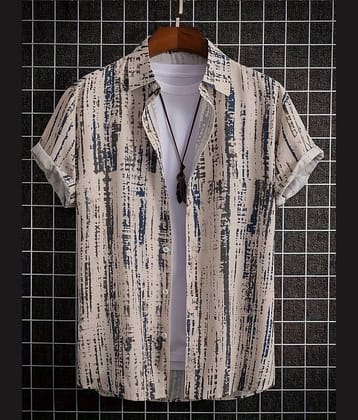 AAPSKA Poly Cotton Regular Fit Dyed Half Sleeves Men's Casual Shirt - Off-White ( Pack of 1 )