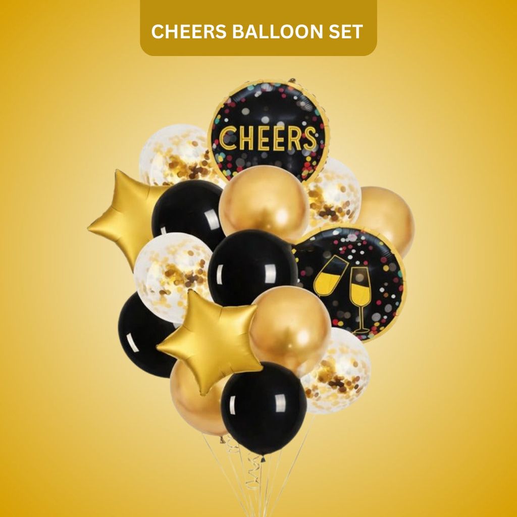 Cheers Balloon Set - Pack of 16 - Party and Festive Needs | Buy online on ZillyBuy