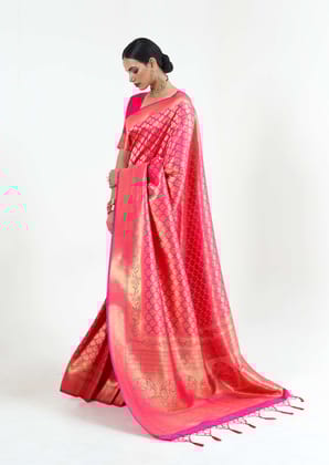 Bright Red Kanjivaram Saree