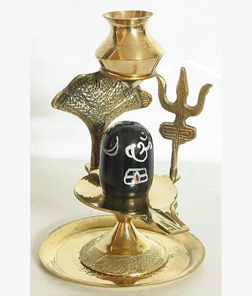 Shri Astha Vinayak Brass Shivling Idol ( 7 cm )