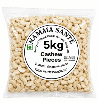 Cashew Pieces, Kaju Tukda, Broken Cashew Nuts, Cashew Bits, Kaju Pieces 5kg