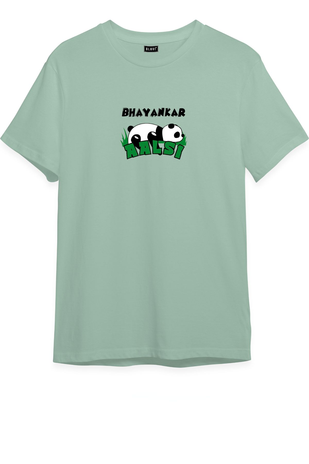 Bhayankar Aalsi - Unisex Half sleeve T-Shirt-Pastel Green / XL