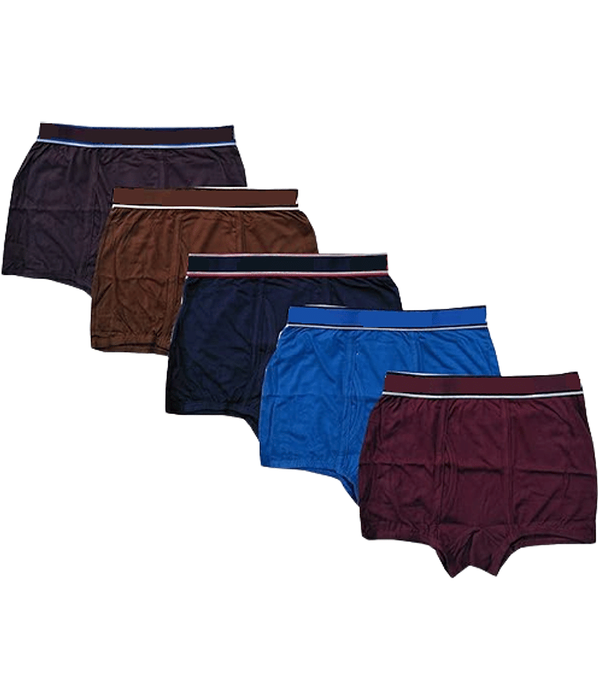 D1 DIFFERENT ONE Pack of 5 Cotton Trunks For Men's ( Multicolor )