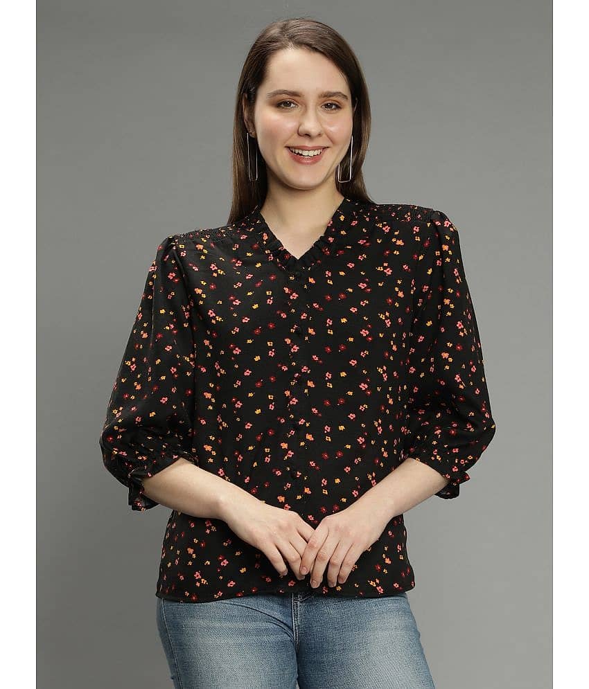 NUEVOSDAMAS Women's Polyester Regular Top ( Black )