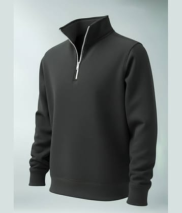 VIOUR Fleece Mandarin Collar Men's Sweatshirt - Olive ( Pack of 1 )