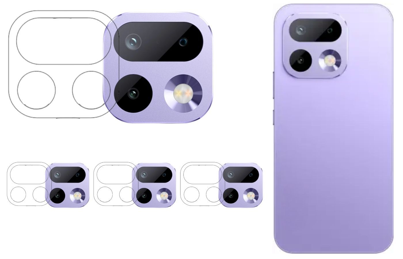 ISAAK Back Camera Lens Protector compatible for Realme 16 Pro 5G (Pack of 4)