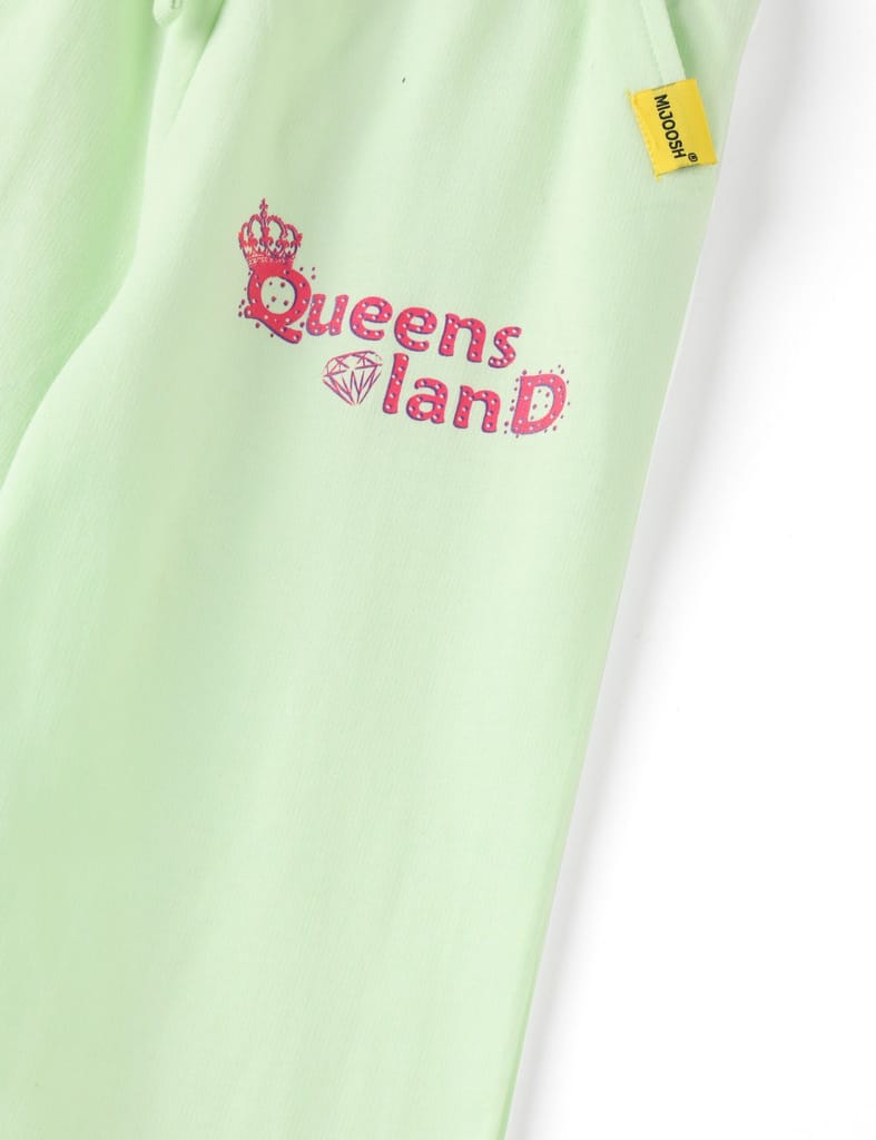 Affordable Kids Girls Capri Pants Cotton French Terry Patina Green Queen’s Land 2025 at ShopCirc