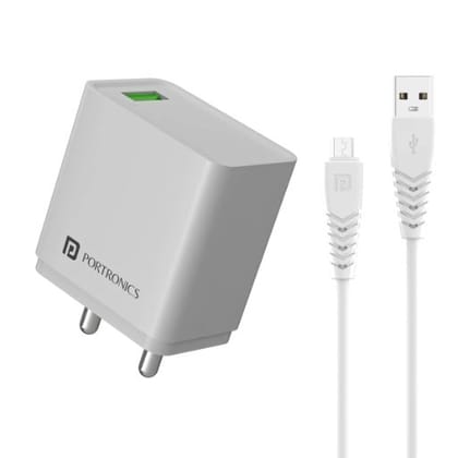 Portronics Adapto One M Fast Charging Adaptor (White)