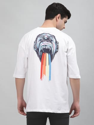 Rainbow Monkey Back Print White Overtee By Gavin Paris-XL / White