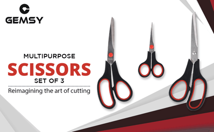 Butterfly Premium Plastic Multi purpose 3 set Scissors