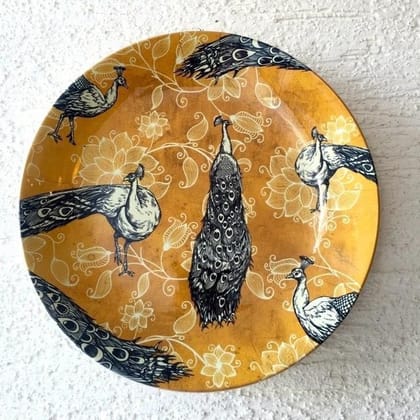 Peacock Wall Plate-Large: 26 Cm