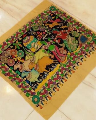 Syaahi Bangalori Silk Multicolor Cultural Wall Hanging