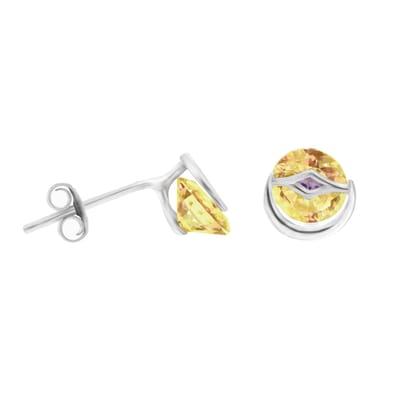 Yellow Moonstar  | 925 Silver Studs for Women-Free / Silver / Modern