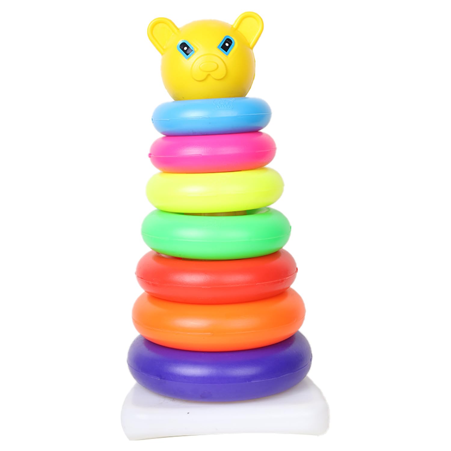 FAIRBIZPS Plastic Baby Kids Teddy Stacking Ring Jumbo Stack Up Educational Toy Rings Tower Construction Toys (Pack of 2)