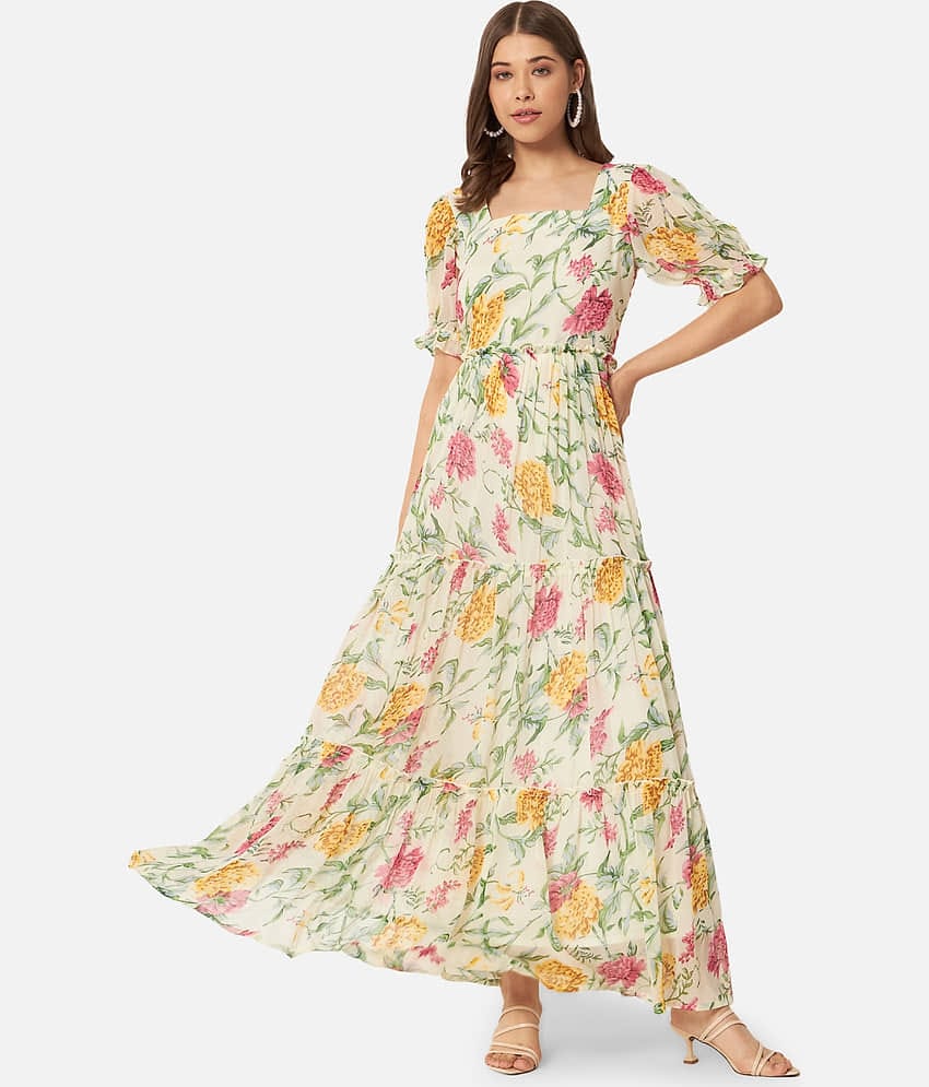 ALL WAYS YOU Women Georgette Printed Gown ( Multicolor )