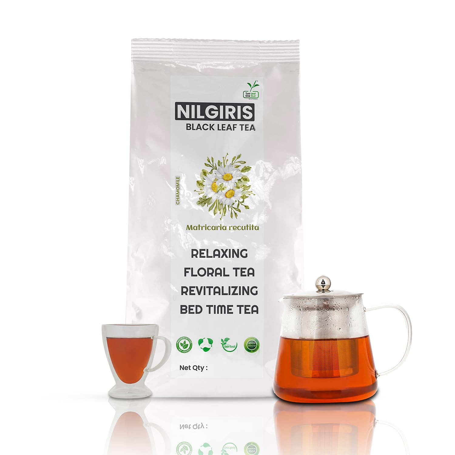 Two Leaf One Bud Nilgris Black Leaf Tea - Chamomile 100 Gms