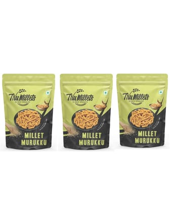 Trumillets Healthy Millet Snack for Kodo Millet Murukku | Indian Masala Crispy Namkeen | Healthy And Hygienic Snacks | High Protein & Fiber Snack | No Preservative (Each 125 Gm Pack of 3) Trumillets Healthy Millet Snack for Kodo Millet Murukku | Indian Masala Crispy Namkeen | Healthy And Hygienic Snacks | High Protein & Fiber Snack | No Preservative (Each 125 Gm Pack of 3)