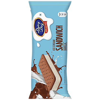 Dairy day Ice Cream Sandwich - Vanilla, Rich, Smooth & Creamy, 90 ml