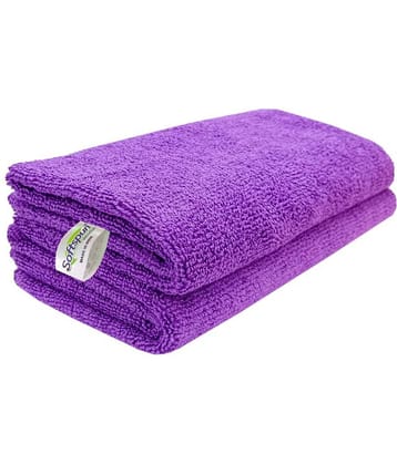 SOFTSPUN Microfiber Hand and Face Towel (Set of 2, Purple)