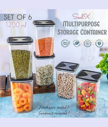 OFFYX Storage Container Plastic Black Multi-Purpose Container ( Set of 2 )