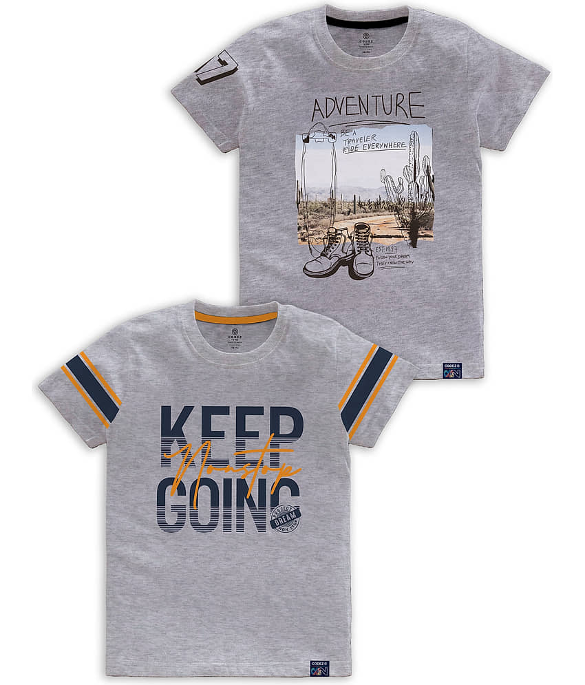 CODEZ Pack of 1 Boys Cotton Blend T-Shirt ( Multi Color )