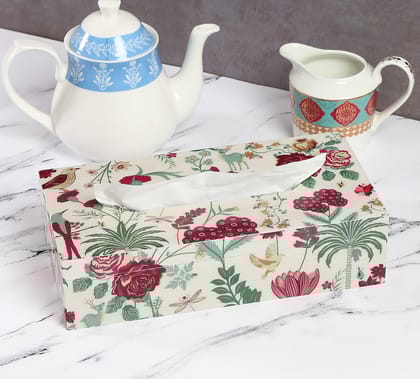 Grey Floral Galore Tissue Box Holder