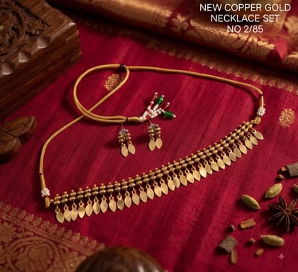 Copper gold necklace