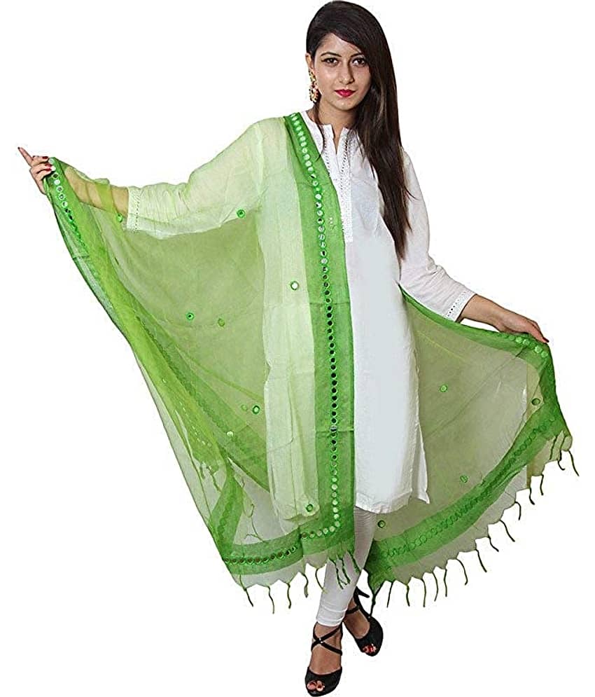 Raj Green Tissue Dupatta - Single