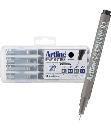 Artline DRAWING PEN SET 4 PLASTIC CASE (0.1/0.3/0.5/0.7)