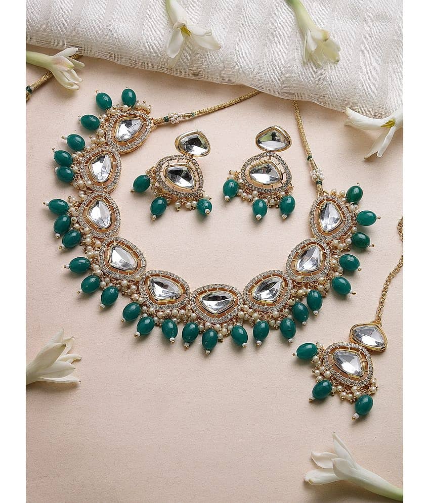 Sukkhi Green Alloy Necklace Set ( Pack of 1 )
