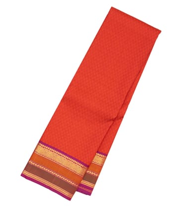 Red Handloom Kanchipuram Silk Saree With Payadi Checks-Red