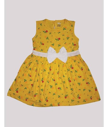 INFANT Cotton A-line Dress For Girls ( Pack of 1 , Yellow )