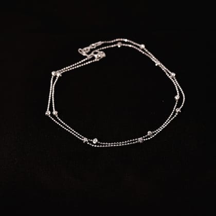 Silver Dotted Anklet (not a pair)